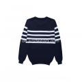 Herren Strickpullover Baumwolle Honey Comb Stripe Pullover